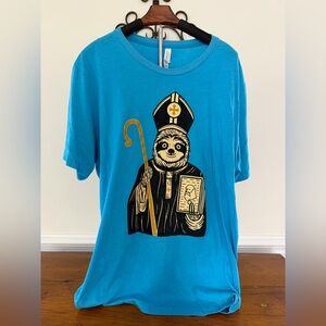 Bella Canvas Blue Tee with Whimsical Sloth Design